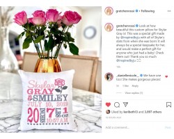 Rose - Birth Announcement Pillow   Gretchen Rossi's Baby's Pillow (Real Housewife of OC)